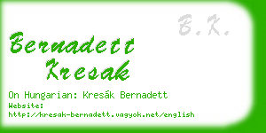 bernadett kresak business card