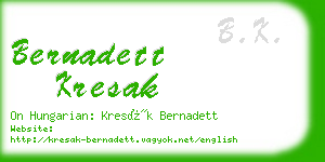 bernadett kresak business card